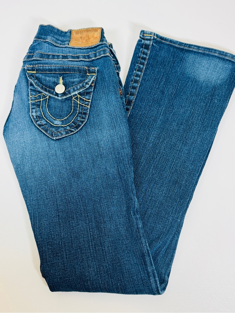 True Religion Joey Jeans Women’s 26 Flare Bootcut Blue Horseshoe Denim